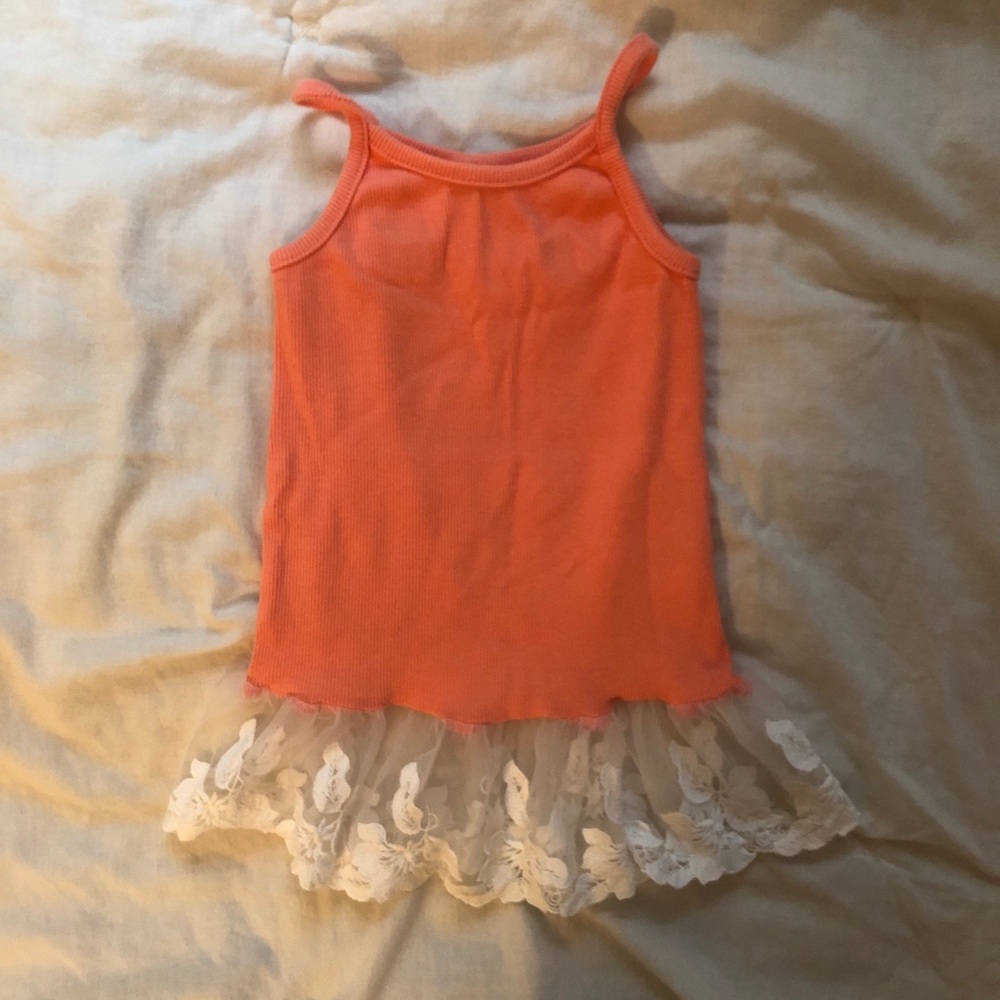 Size 2t girls peach and lace tank